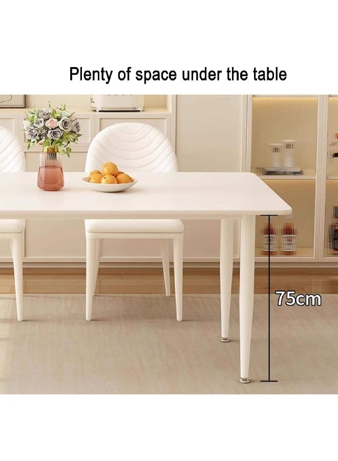 Raffine Modern White Dining Table Set with 4 Chairs, Minimalist Rectangular Kitchen & Dining Furniture Set, Stylish Home Dining Table with Comfortable Seating for Family Use. - Image 5