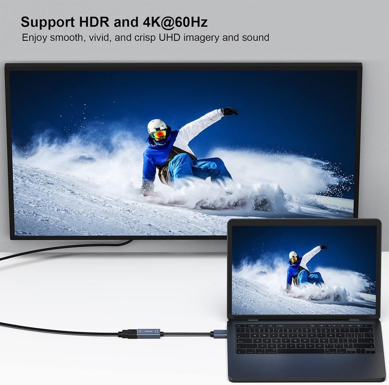 Benfei محول Active DisplayPort إلى HDMI بدقة 4K@60Hz، متوافق مع الكمبيوتر الشخصي، اللابتوبات، أجهزة الكمبيوتر المكتبية، الأجهزة اللوحية، أو محطات إرساء DisplayPort، يدعم Eyefinity للألعاب متعددة الشاشات - Image 5
