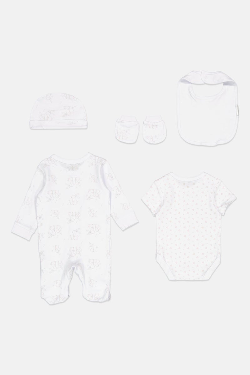 Rock-A-Bye Baby Boutique Toddlers Boy 5 pcs Graphic Print Bodysuit Gift Set, Multicolor  - Image 2