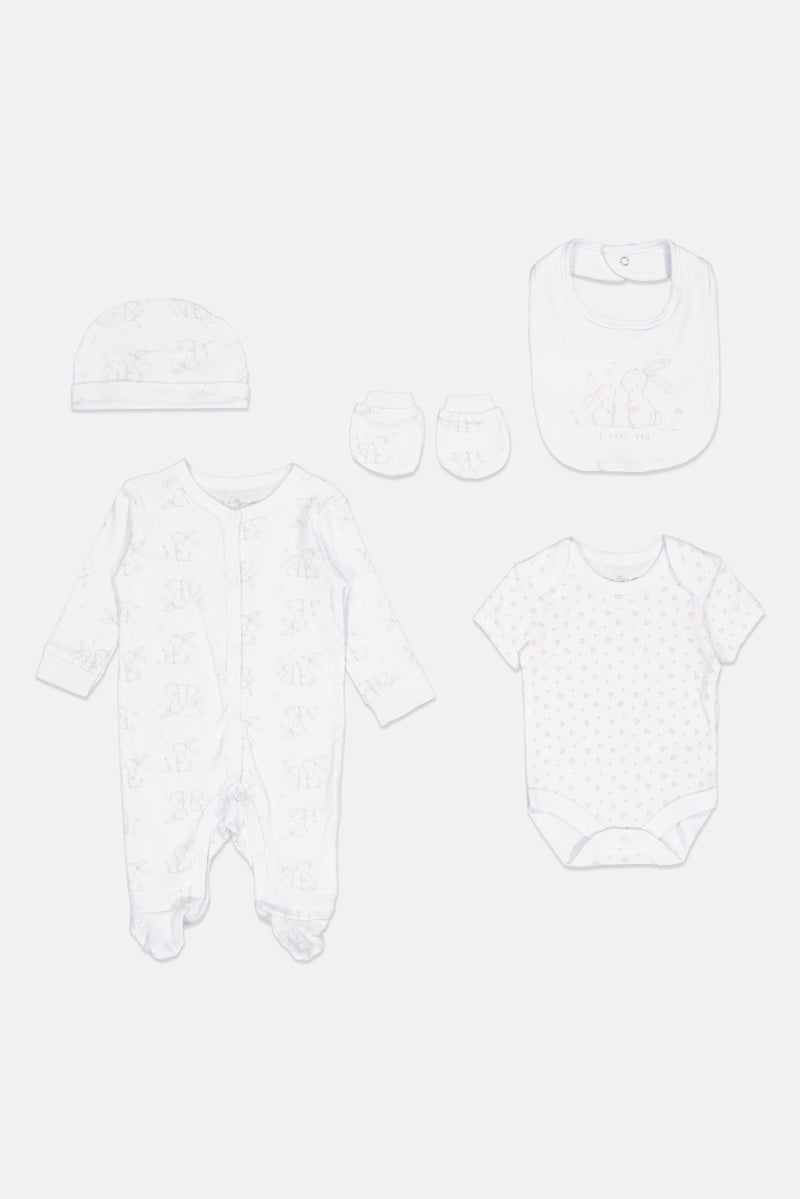 Rock-A-Bye Baby Boutique Toddlers Boy 5 pcs Graphic Print Bodysuit Gift Set, Multicolor  - Image 1