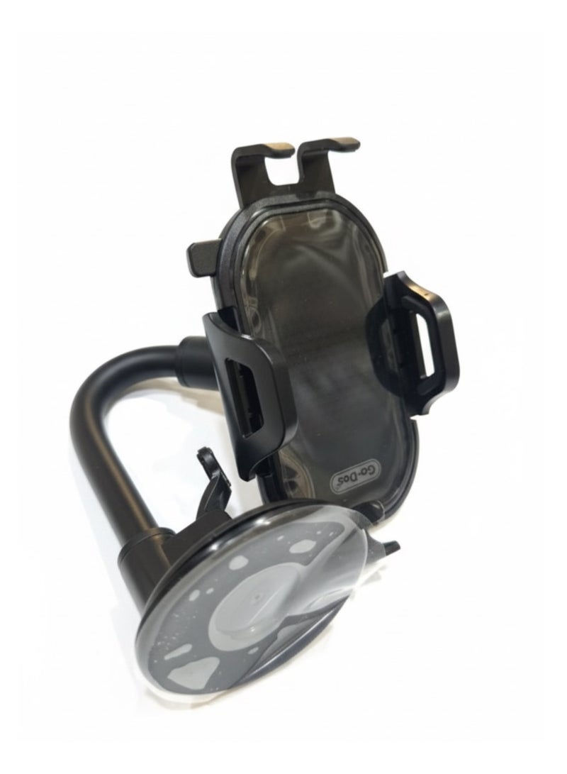 GO-DES 2-in-1 Adjustable Metal Car Phone Holder – Free Bending Design, 360° Rotation, Dashboard & Air Vent Mount Vehicle Support Stand - Image 2