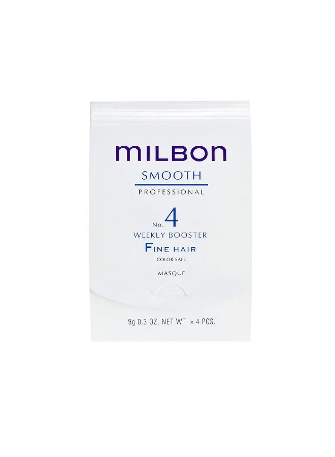 Milbon Smooth No. 4 Weekly Booster - For Fine Hair 4 x 0.3 Fl. Oz. 1 kit - Image 1