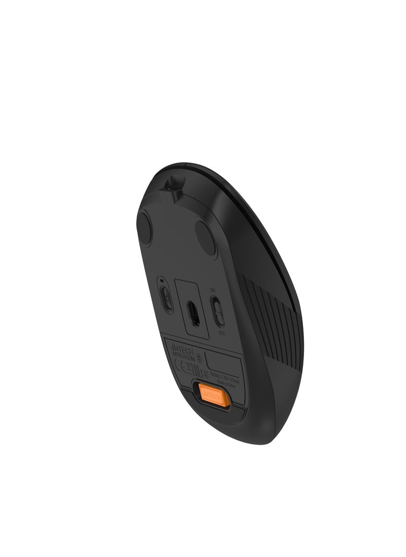 Dual Mode Rechargeable Wireless/Bluetooth Mouse With Silent Click FB10CS, Built-in Rechargeable Li-Battery With Type-C Charging Cable, For Windows / Mac / Chrome OS / Android, Black