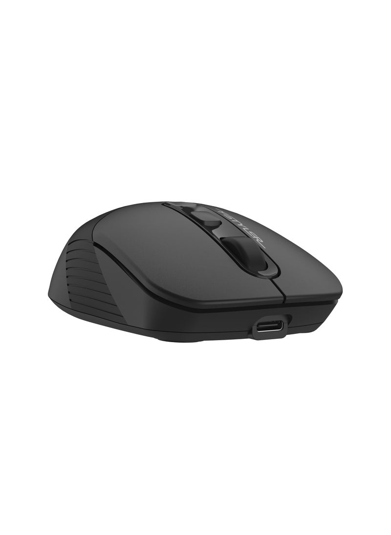 A4TECH Dual Mode Rechargeable Wireless/Bluetooth Mouse With Silent Click FB10CS, Built-in Rechargeable Li-Battery With Type-C Charging Cable, For Windows / Mac / Chrome OS / Android, Black  - Image 4