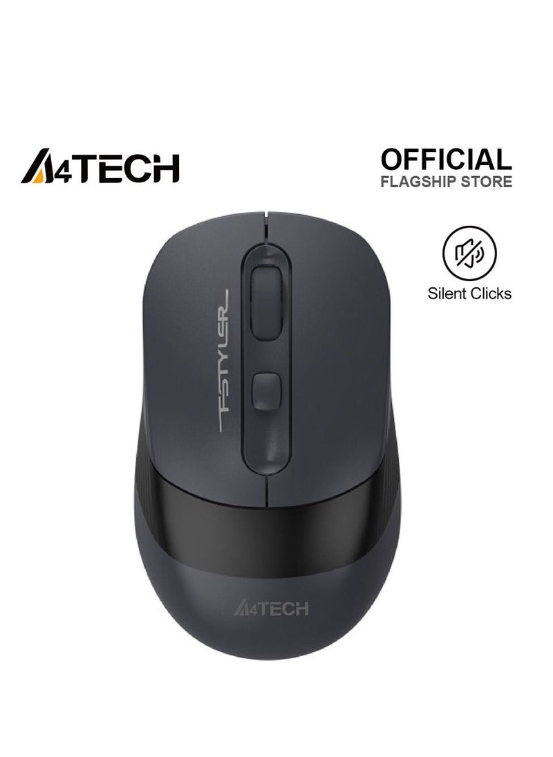 A4TECH Dual Mode Rechargeable Wireless/Bluetooth Mouse With Silent Click FB10CS, Built-in Rechargeable Li-Battery With Type-C Charging Cable, For Windows / Mac / Chrome OS / Android, Black  - Image 1