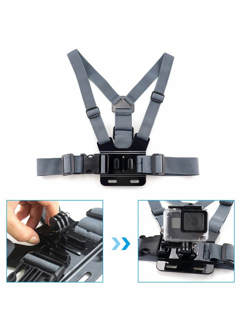 KASTWAVE - Camera Chest Mount Strap Harness Fit for AKASO DJI Osmo Chest Mount Harness Adjustable Chesty Strap Elastic Cell Phone Chest Mount Strap with Sports Camera Installation Bracket kit - Image 1