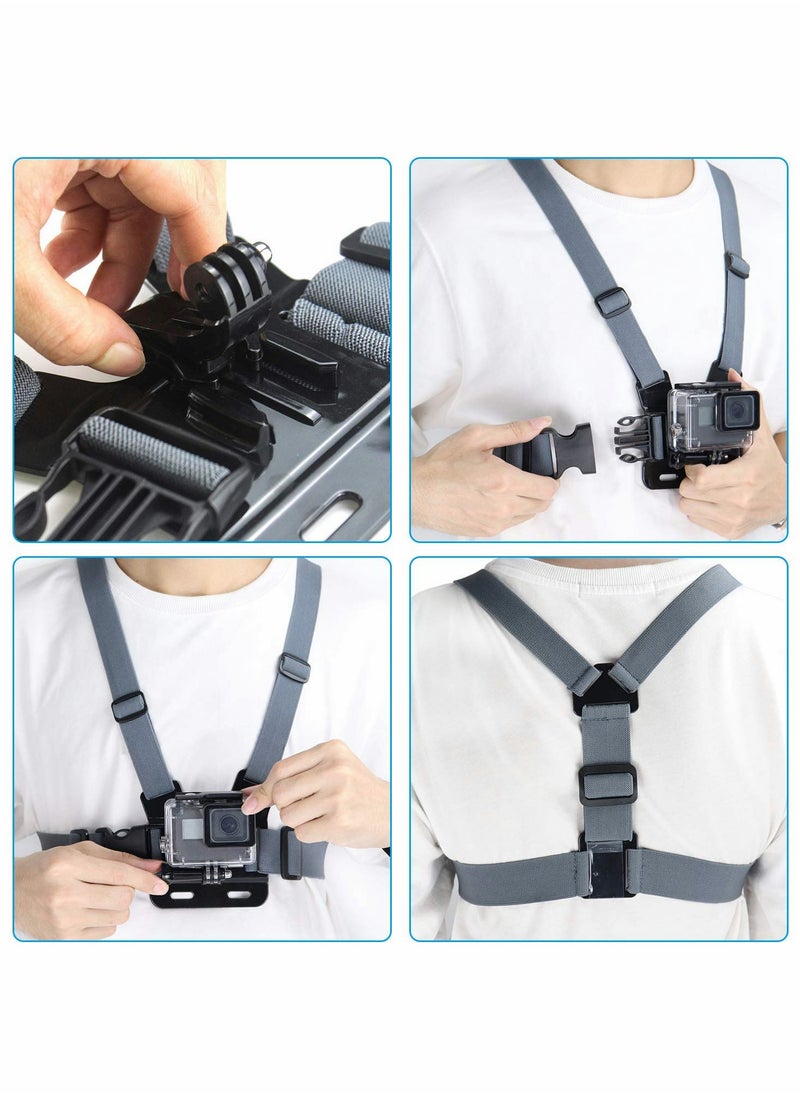 KASTWAVE - Camera Chest Mount Strap Harness Fit for AKASO DJI Osmo Chest Mount Harness Adjustable Chesty Strap Elastic Cell Phone Chest Mount Strap with Sports Camera Installation Bracket kit - Image 1