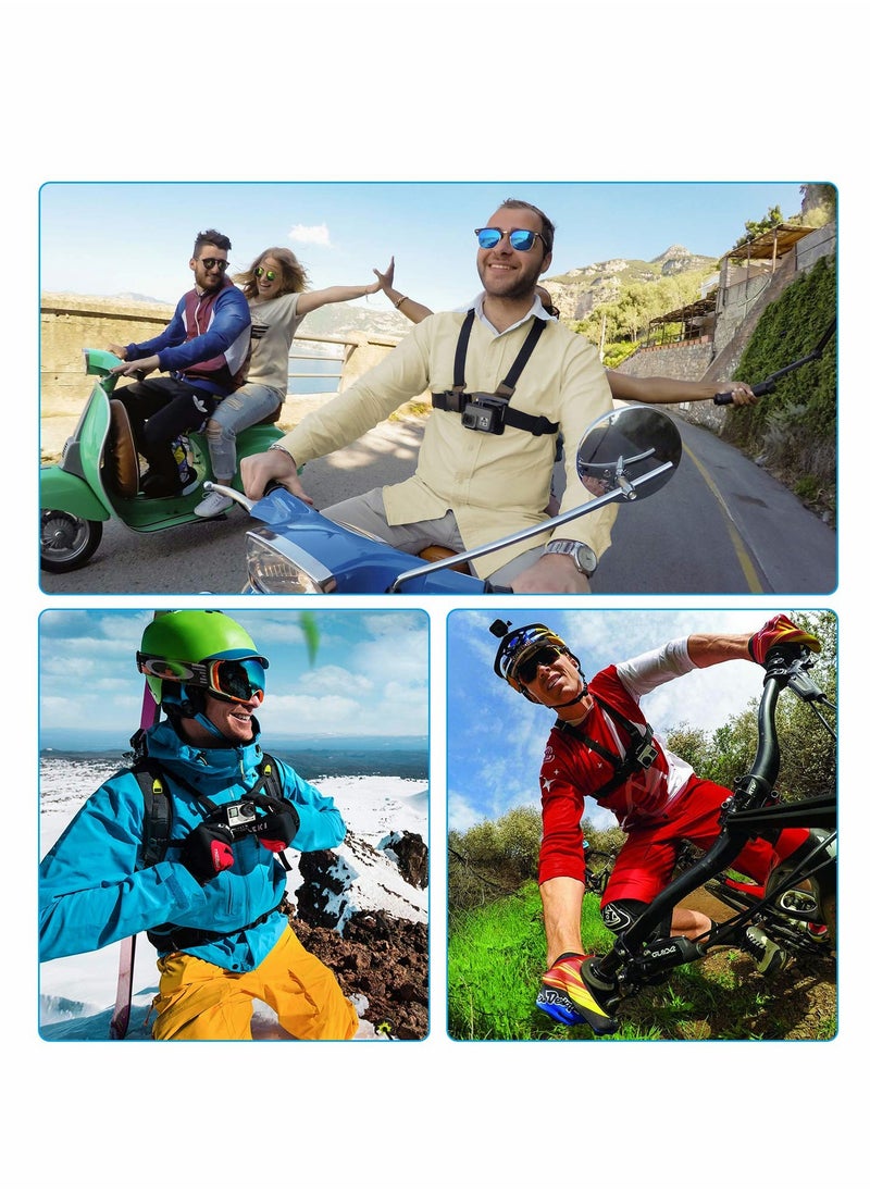 KASTWAVE - Camera Chest Mount Strap Harness Fit for AKASO DJI Osmo Chest Mount Harness Adjustable Chesty Strap Elastic Cell Phone Chest Mount Strap with Sports Camera Installation Bracket kit - Image 1