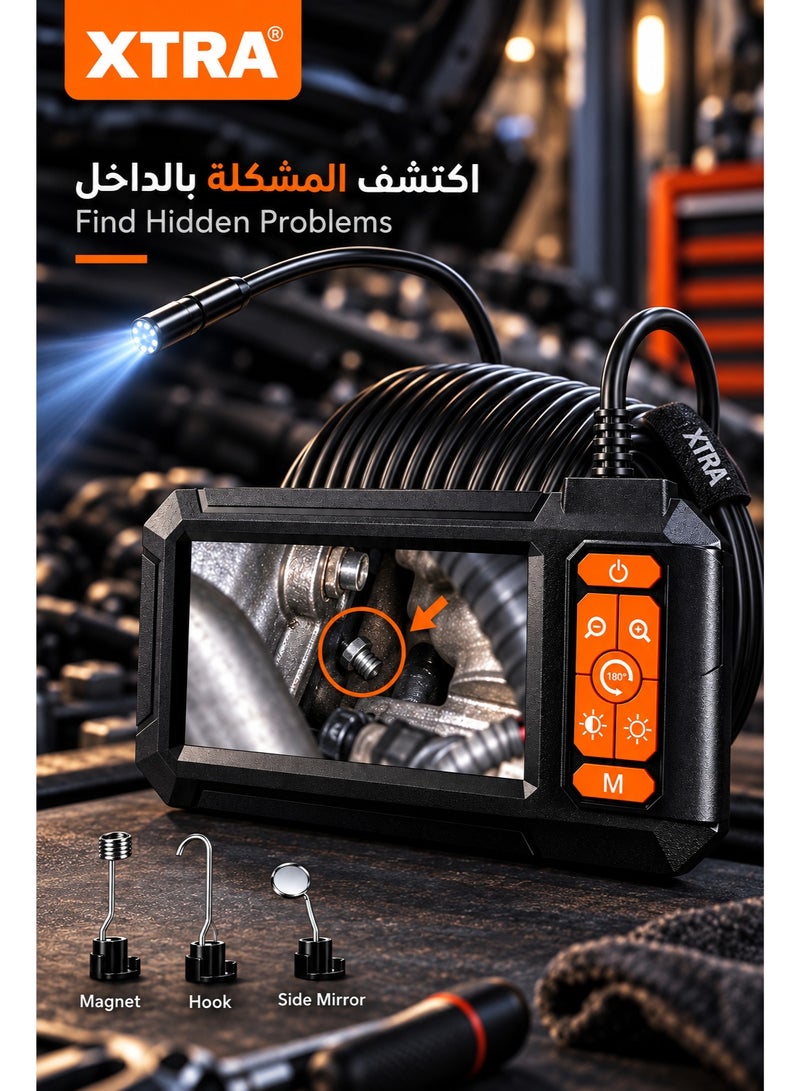 Xtra Edge Endoscope Camera with Light, 1080P HD Borescope with 8 Adjustable Lights, 4.3" Endoscope with Semi-Rigid Snake Camera, IP67 Waterproof Borescopese for Sewer, Cool Gadgets & Tools for Men - Image 1