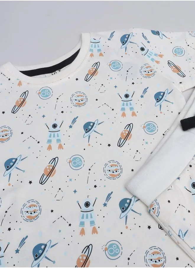 فكتور اند جين All-Over Printed Cotton T-Shirt and Shorts Set