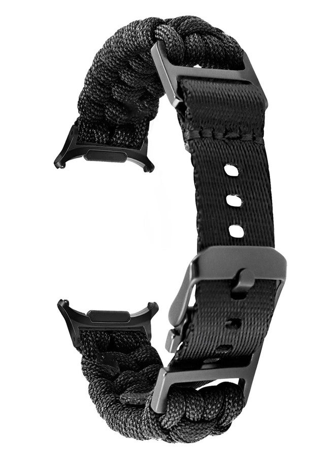 Abanen Nylon Braided Watch Band for Samsung Galaxy Watch 8 40mm 44mm,Paracord Strap with Adjustable Safety Buckle for Galaxy Watch 8 Classic 46mm (Black) - Image 1