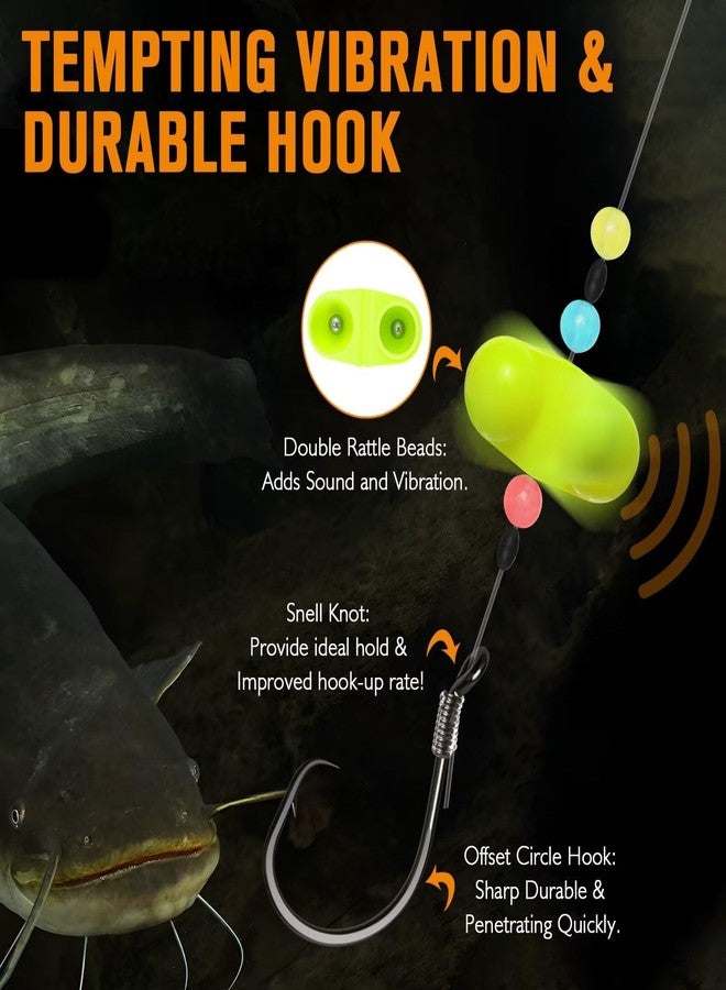 Dovesun Catfish Float Rigs with Catfish Rattles Rattling Catfish Tackle for Bank Fishing Santee Rig C-Catfish Float Rig with 6/0 Hook * 6PCS - Image 4