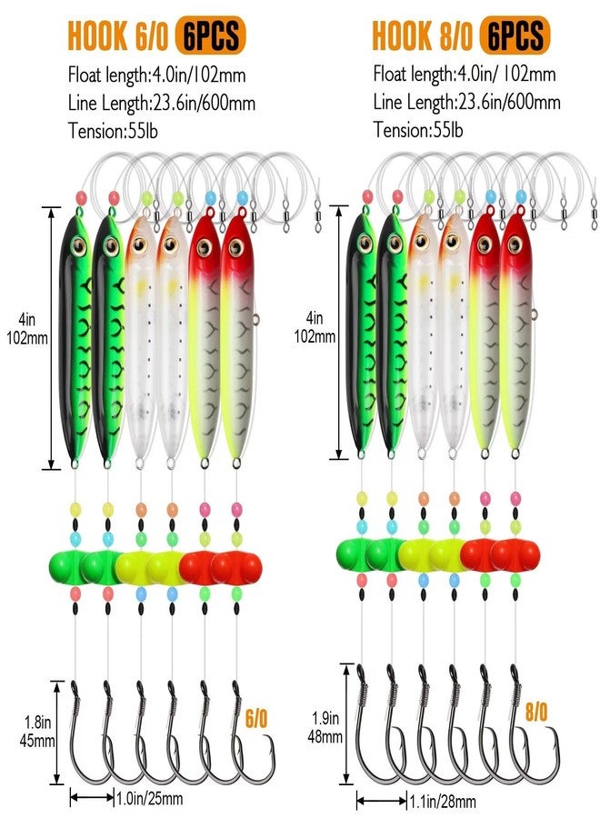 Dovesun Catfish Float Rigs with Catfish Rattles Rattling Catfish Tackle for Bank Fishing Santee Rig C-Catfish Float Rig with 6/0 Hook * 6PCS - Image 5