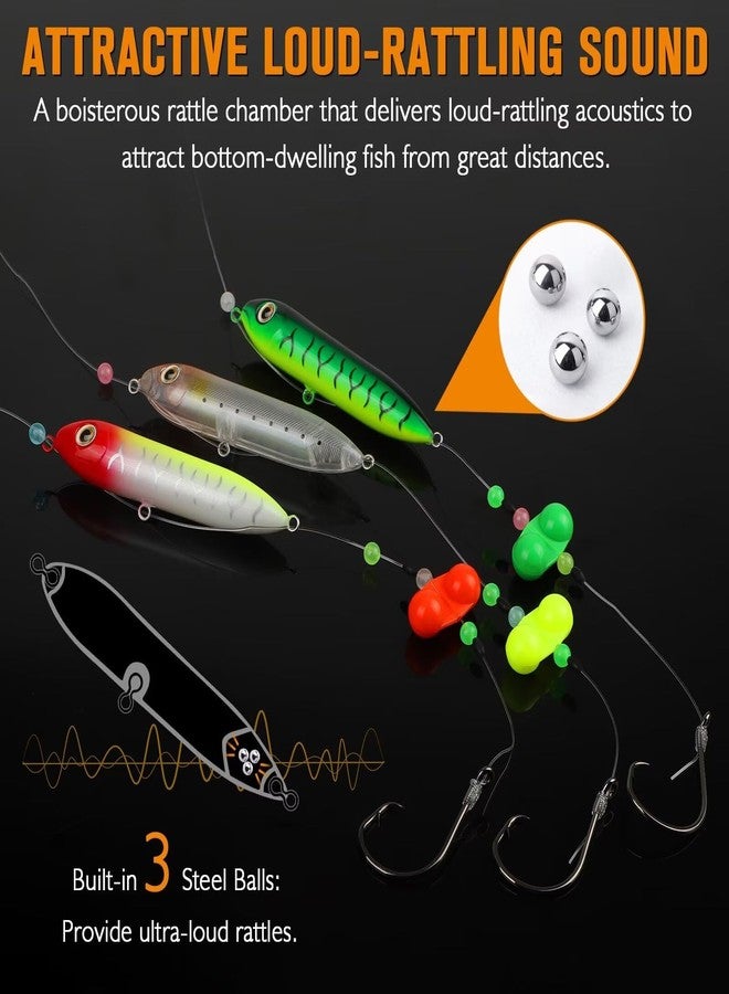 Dovesun Catfish Float Rigs with Catfish Rattles Rattling Catfish Tackle for Bank Fishing Santee Rig C-Catfish Float Rig with 6/0 Hook * 6PCS - Image 3