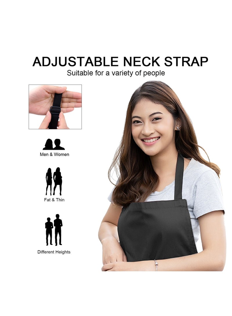 أبليف مجموعة من 2 مريلة للنساء والرجال مع جيبين قابلين للتعديل، مريلة مطبخ الشيف، مريلة الشواء، مريلة مطعم للطبخ والخبز والبستنة باللون الأسود - Image 5