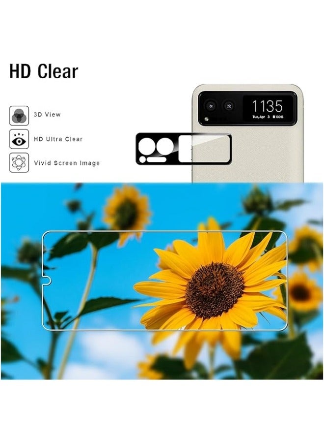 Compatible with Motorola Razr 40 2023 Screen Protector, Contains 【2 Pack】 Screen Protector and 【2 Pack】 Camera Lens Protector,Anti-Scratch No Bubbles TPU Flexible Film - Image 3