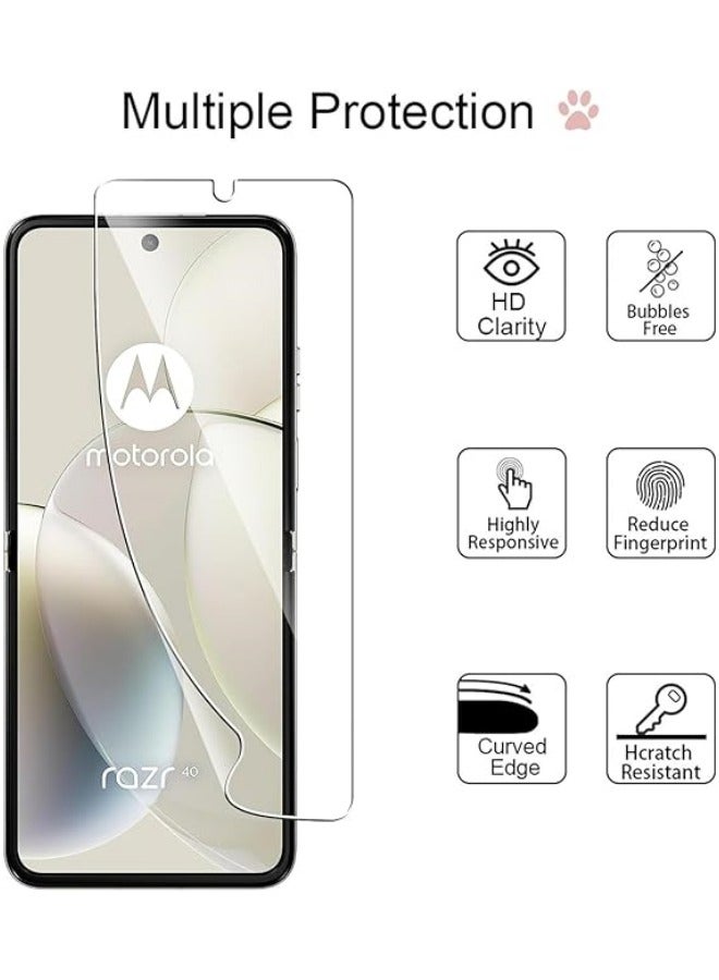Compatible with Motorola Razr 40 2023 Screen Protector, Contains 【2 Pack】 Screen Protector and 【2 Pack】 Camera Lens Protector,Anti-Scratch No Bubbles TPU Flexible Film - Image 2