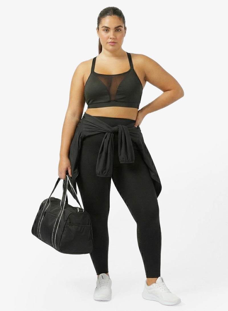 FRWD Plus Wide Strap Mesh Detail Sports Bra - Image 4