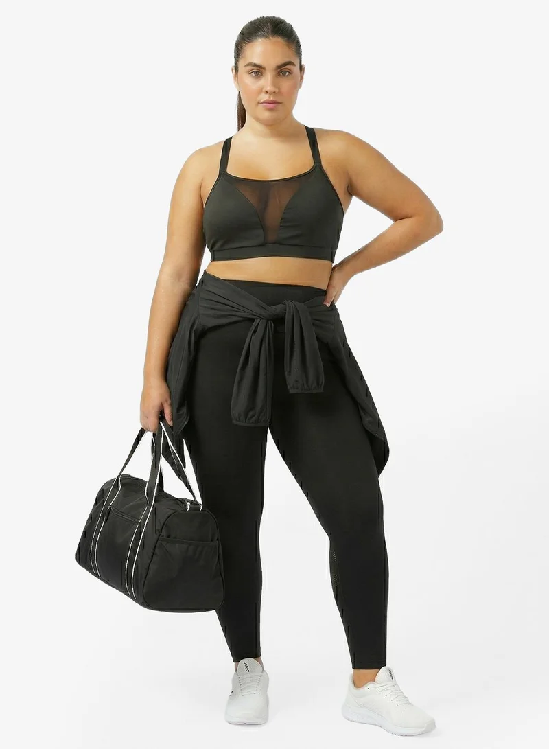 FRWD  FRWD Plus Wide Strap Mesh Detail Sports Bra for Women | Best Price UAE