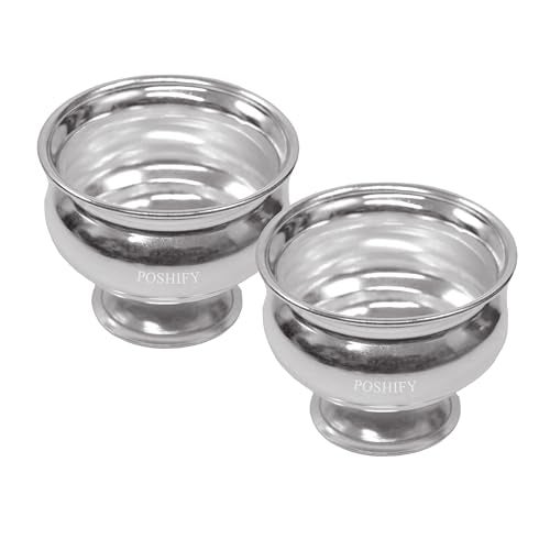 POSHIFY German Silver Bowl Pack of 2, Puja Bowls, Pooja Room, Puja Samagri, Silverware, Temple Accessories, Prayer Room Decor, Diwali Gift, Wedding Gift, Puja Bowl Set, Pooja, Prayer - 1302 - Image 1