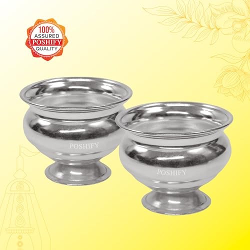 POSHIFY German Silver Bowl Pack of 2, Puja Bowls, Pooja Room, Puja Samagri, Silverware, Temple Accessories, Prayer Room Decor, Diwali Gift, Wedding Gift, Puja Bowl Set, Pooja, Prayer - 1302 - Image 5