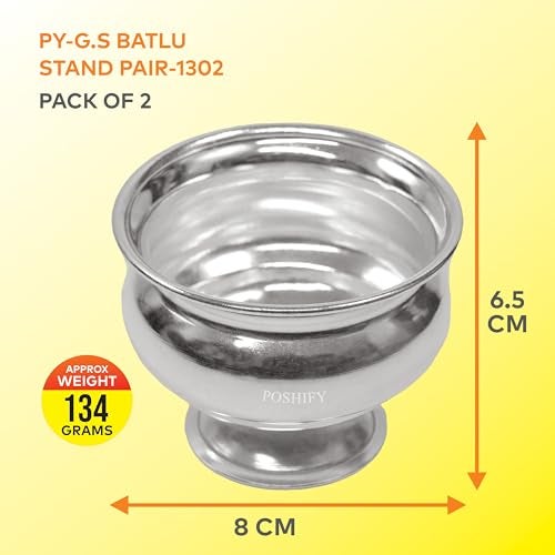 POSHIFY German Silver Bowl Pack of 2, Puja Bowls, Pooja Room, Puja Samagri, Silverware, Temple Accessories, Prayer Room Decor, Diwali Gift, Wedding Gift, Puja Bowl Set, Pooja, Prayer - 1302 - Image 2