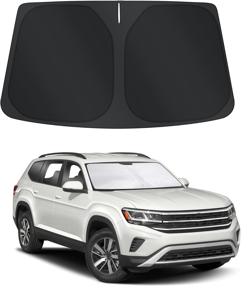TINGLU Sun Shade for Volkswagen Atlas VW Atlas Cross Sport 2018-2024 2025 Accessories Windshield Sun Shade Window Shade UV Rays Protection Sun Visor Cover with Steering Wheel Sunshade Storage Bag - Image 1