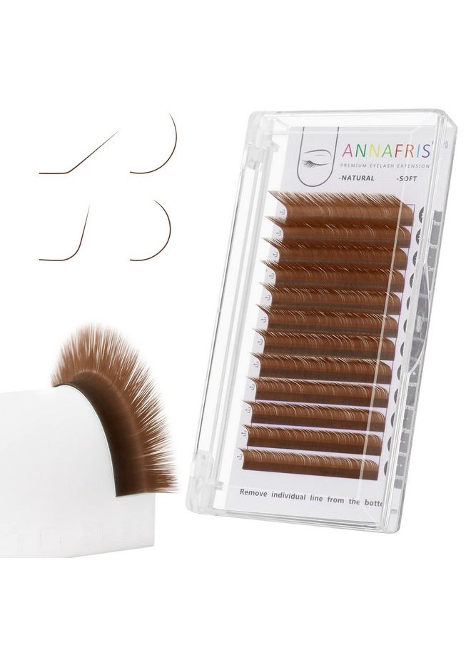 ANNAFRIS Colored Eyelash Extension Classic Brown 0.07 C Curl 8-15mm Mixed Volume Lash Extension Individual False Eye Lashes With Color By ANNAFRIS (Classic Brown,0.07 C 8-15mm Mix)  - Image 1