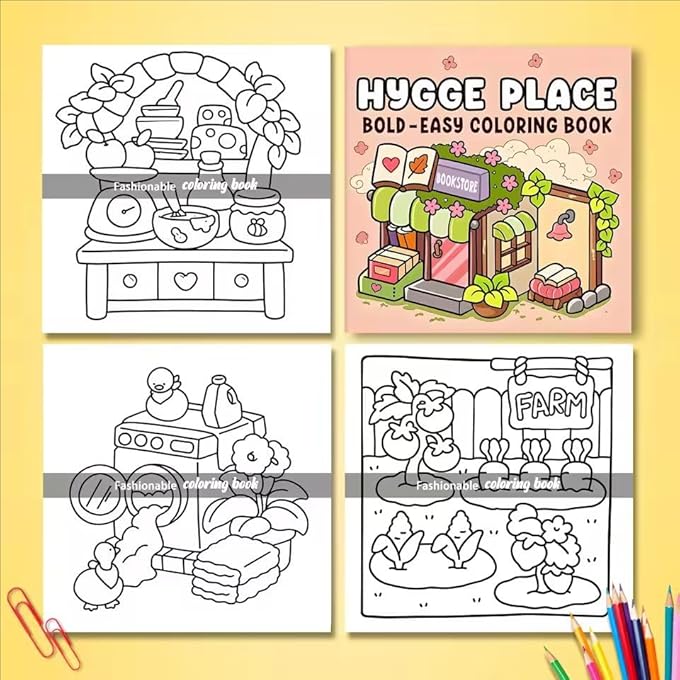 HYGGE PLACE: COLORING BOOK FOR ADULTS FEATURING CUTE COZY DAILY ACTIVITIES FOR RELAXATION (COZY SPACES COLORING) - Image 3