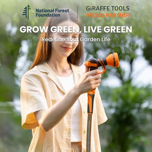 Giraffe Tools Garden Hose 50ft x 5/8", Water Hose Heavy Duty, Flexible, Lightweight Hybrid Hose with Swivel Handle, Male to Female Fittings, Burst 600 PSI - Image 2