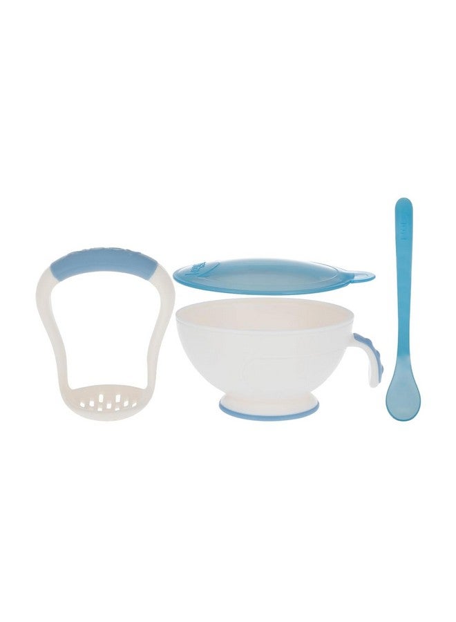 Nuby Garden Fresh Mash 'N' Feed 4 Piece Baby Preparation & Feeding System (Blue) - Image 1