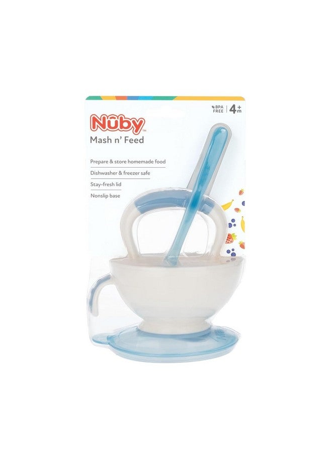 Nuby Garden Fresh Mash 'N' Feed 4 Piece Baby Preparation & Feeding System (Blue) - Image 2