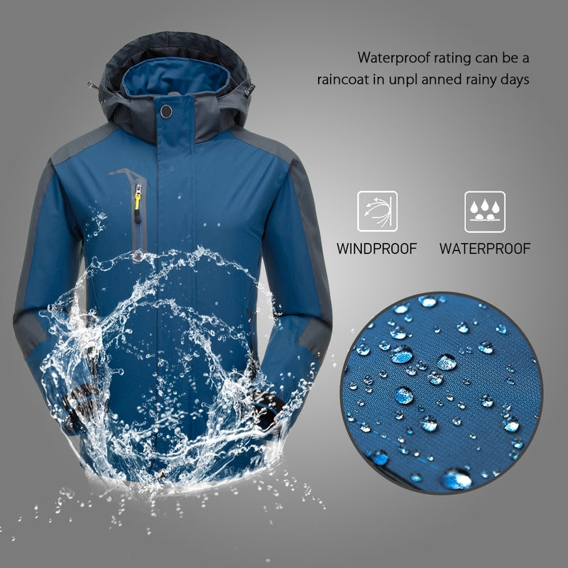 Waterproof Jacket Windproof Raincoat Sportswear Outdoor Hiking Traveling Cycling Sports Detachable Hooded Coat for Men - Image 4