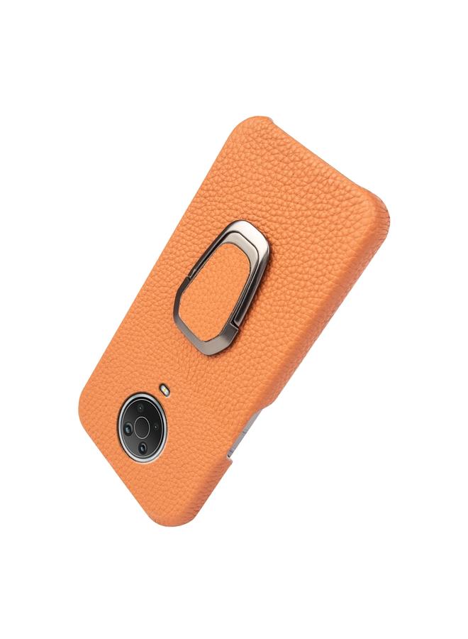 اس-توب جراب لهاتف Nokia G20 مزود بحلقة من الجلد الطبيعي بتصميم ليتشي - Image 5