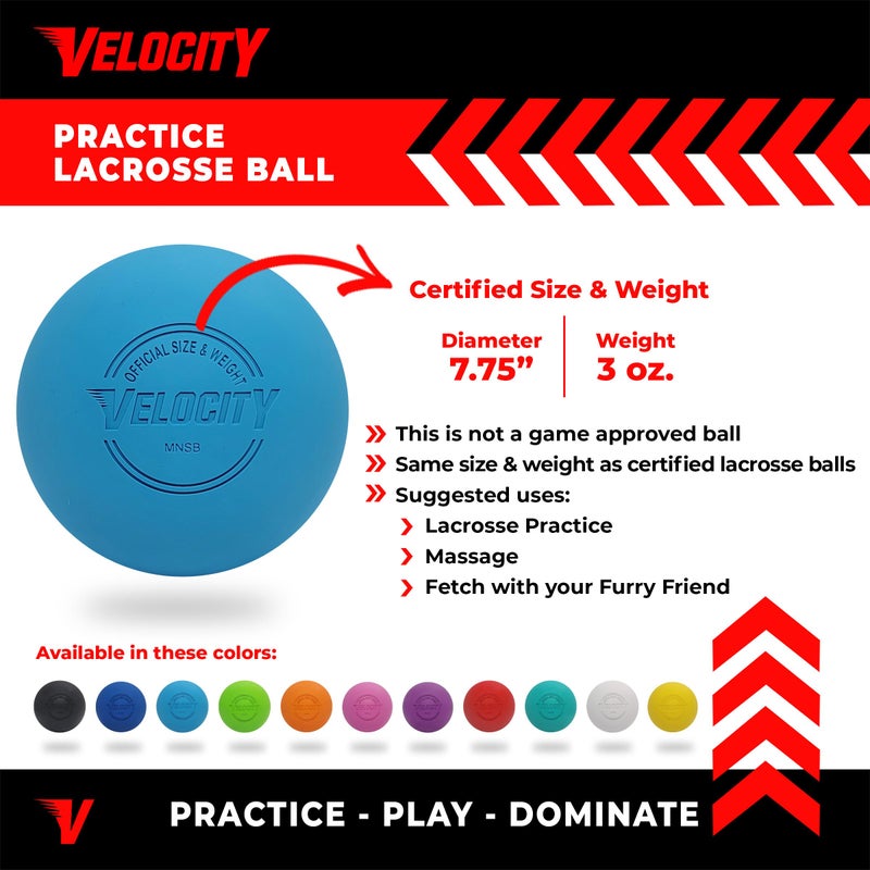 Velocity Practice Lacrosse Balls - 1, 2, 3, 6, 12, 18, 24, 36, 60 and 120 Packs - Official Size and Weight - Light Blue - Image 3