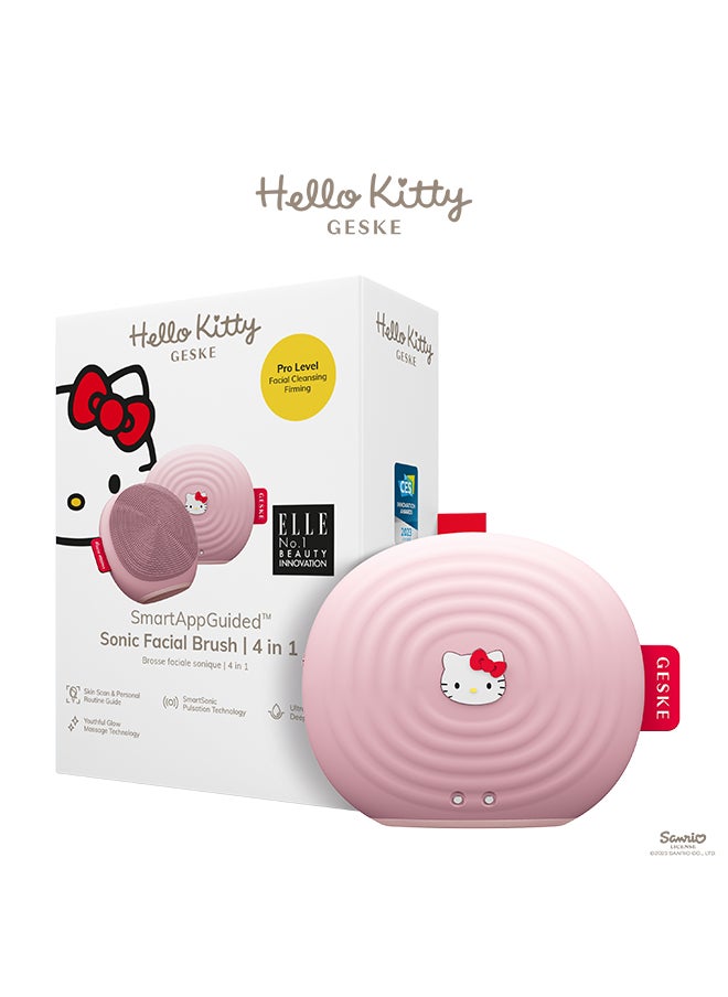 GESKE GESKE x Hello Kitty SmartAppGuided Sonic Facial Brush, 4 in 1, Electric Facial Cleansing Brush, Cleansing Brush, Skin Cleansing, Skincare, Gentle Cleansing  - Image 1