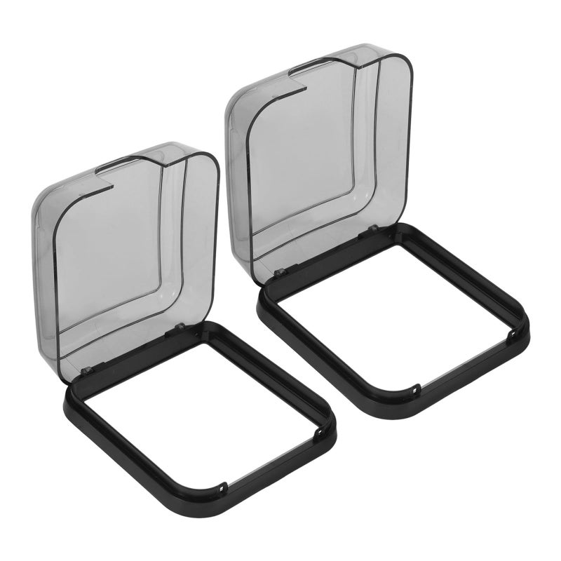 Black Waterproof Electrical Outlet Covers 2 Pack Self Adhesive Weatherproof Socket Protector Box for Bathroom Outdoor Use - Image 2