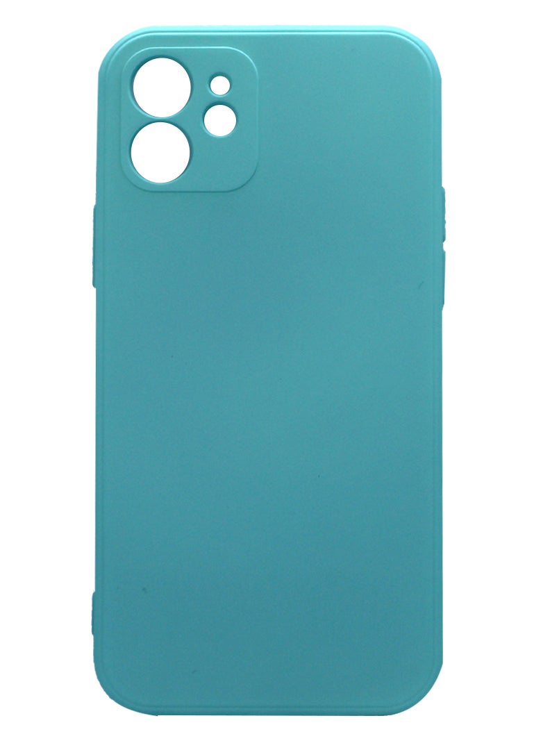Theodor غطاء حماية فائق النحافة من سائل السيليكون مع حماية كاملة للجسم مضاد للخدش ومقاوم للصدمات لجهاز آيفون 12 بلون الأزرق البحري السائل - Image 1