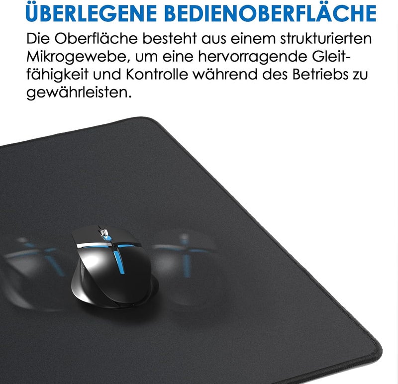 KTRIO 800x400x3mm Large Gaming Mouse Mat with Stitched Edges, XL Mouse Pad with Non-Slip Base, Extended Large Size Keyboard Desk Pad with Water Resist Surface, Black | Large Gaming Mouse Pad with Stitched Edges, Non-Slip Base, Keyboard Desk Pad with Water Resist Surface - Image 2
