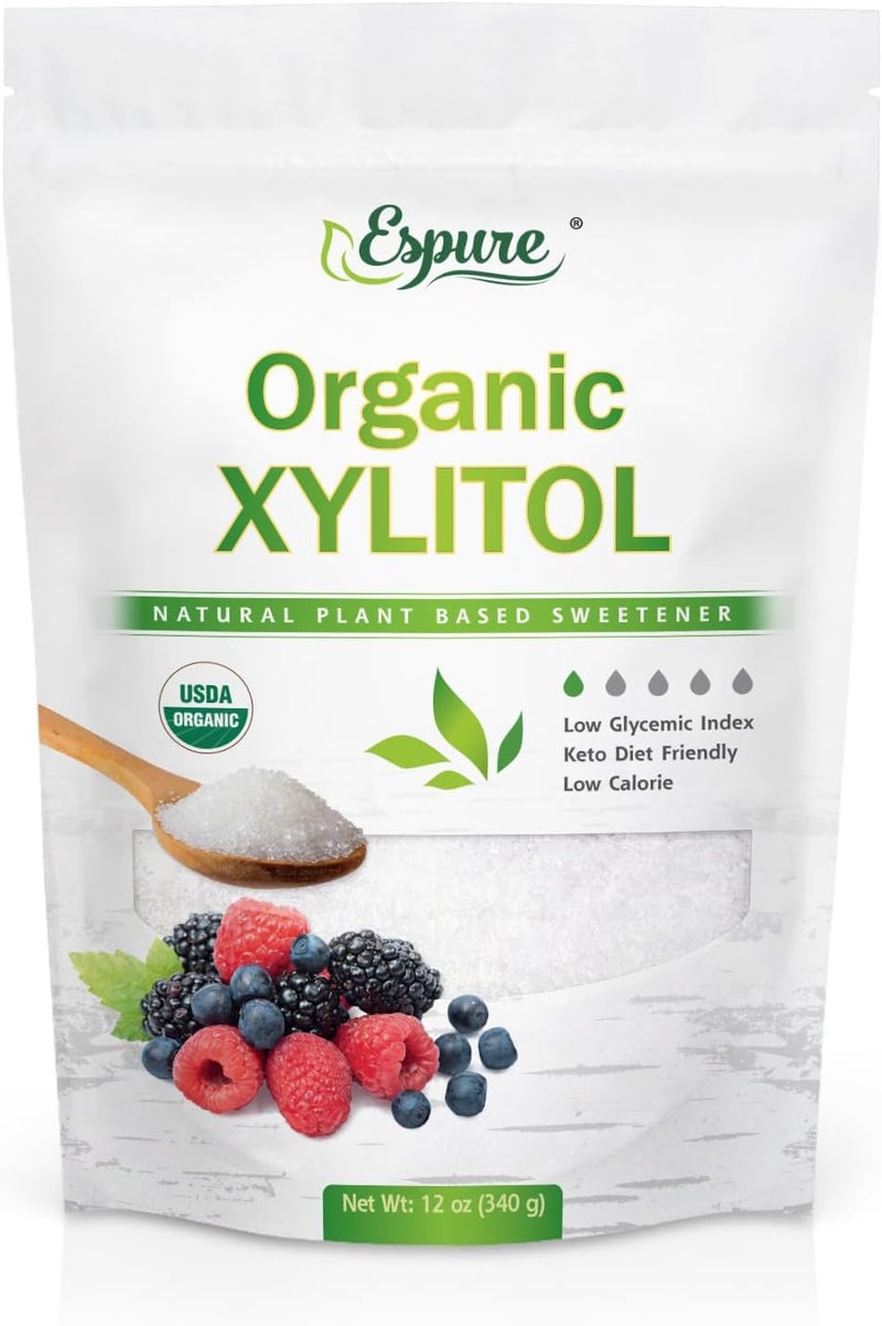 Espure Organic Xylitol - 12 Oz Natural Plant-Based Sweetener, Low Calorie, Keto Friendly - Image 1