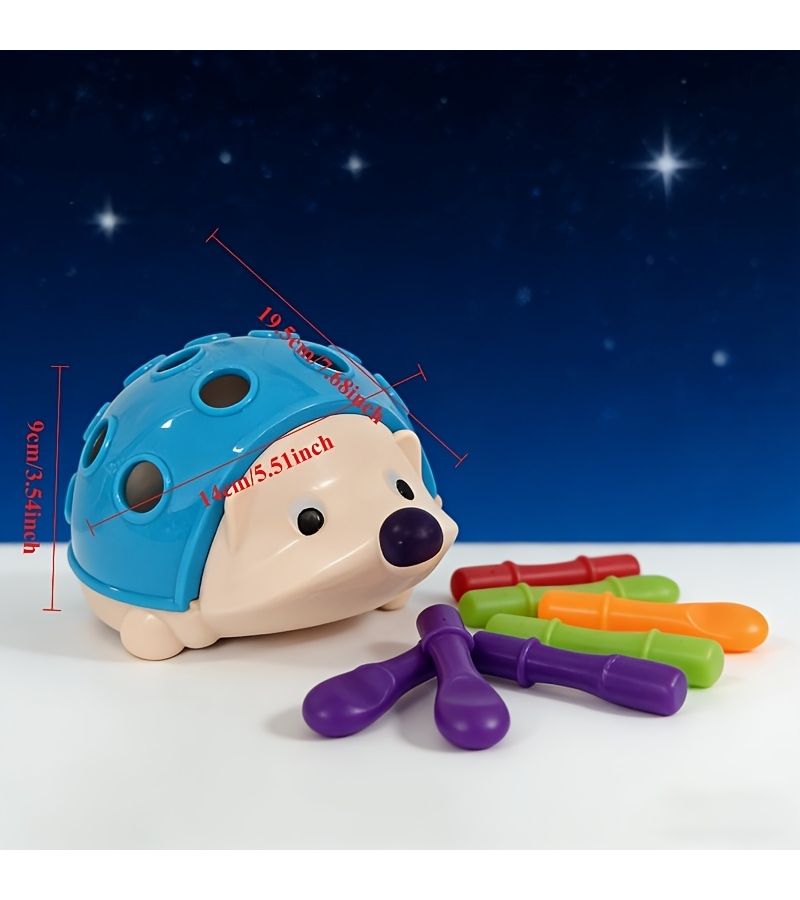Rose Red Hedgehog Puzzle Sensory Toy For Fine Motor Skills Math Counting And Classification - Image 2