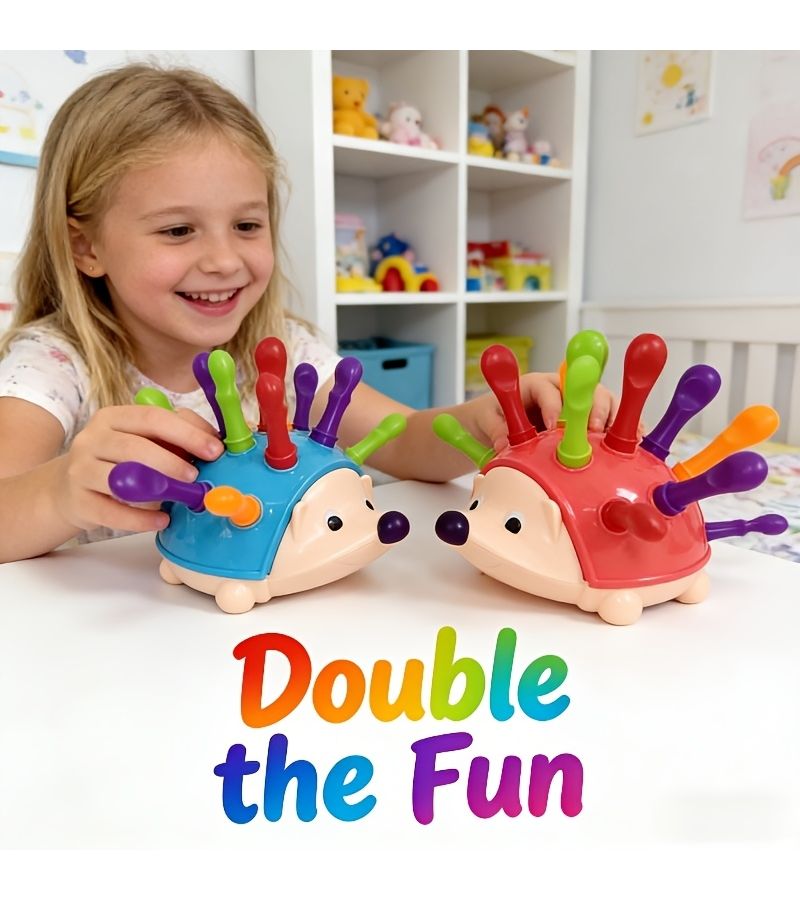 Rose Red Hedgehog Puzzle Sensory Toy For Fine Motor Skills Math Counting And Classification - Image 5