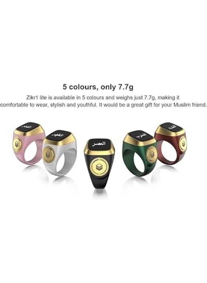 iQIBLA iQIBLA Smart Tasbih Zikr Ring-Muslim Prayer-Prayer timing reminder-OLED display-Tasbih Counter- Smart Ring- Wearable Technology- Waterproof Zikr Ring Black-E0120BK-USB (20mm)  - Image 5