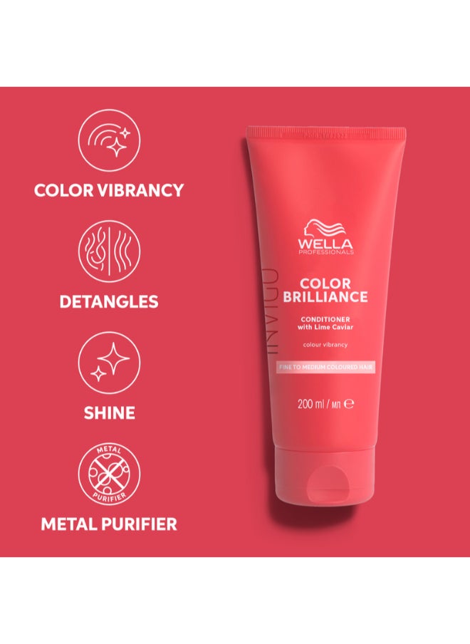 Wella Professionals Invigo Color Brilliance Vibrant Color Conditioner 200Ml - For Fine To Medium Hair  - Image 3