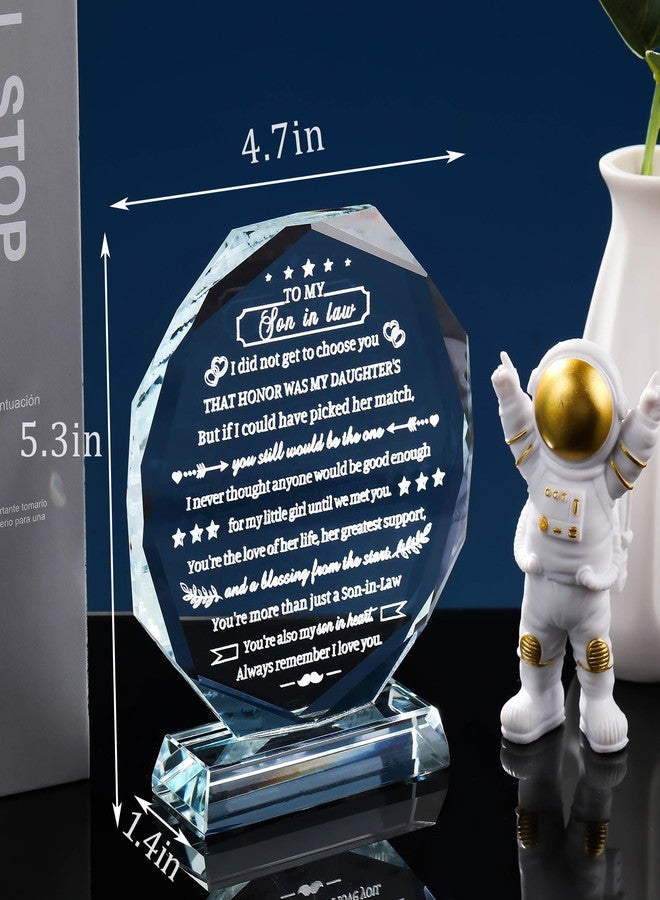 Movdyka Son in Law Gifts from Mother Father in Law, Best Birthday Gifts for Son in Law, Crystal Plaque Keepsake, Christmas Father's Day to My Favorite Son in Law - Image 4