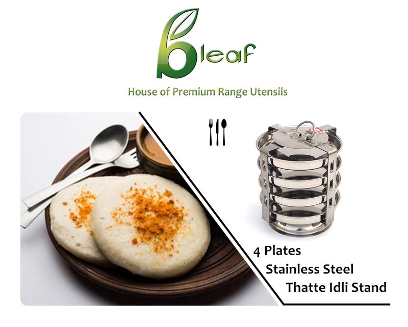 Bleaf Stainless Steel Thatte Idli Stands (4 Plates - 4 thatte idli) - Image 4
