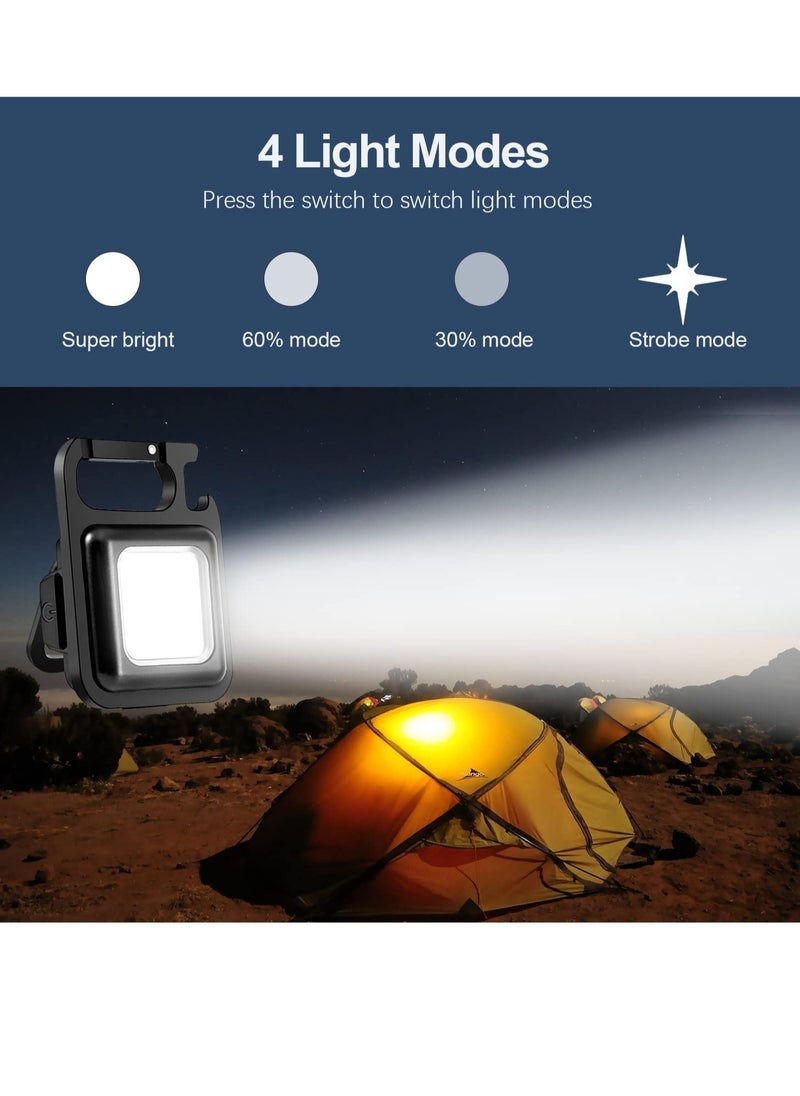 ELTRAZONE - Keychain Flashlight with Bottle Opener, Magnetic Base and Folding Bracket Mini Flashlight 1000 Lumens Rechargeable LED Light Cool White with 4 Modes Multifunctional Pocket Light - Image 1