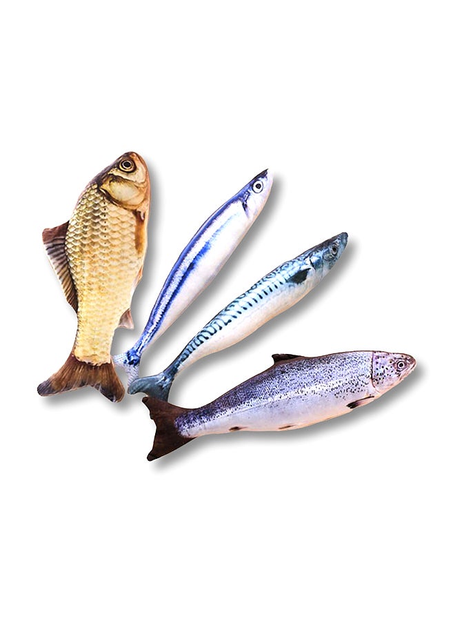 OUTAD Catnip Catmint Fish Shape Short Plush Toy Blue/Purple/Gold 20centimeter - Image 1