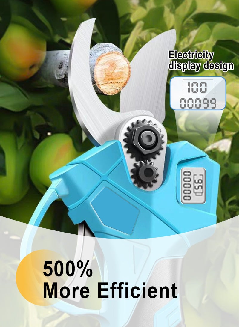 HomarKet 21V Electric Pruning Shears, Pruning shears for gardening,Cutter Gardening Scissors, With 2Pcs 2.0Ah Battery,1 Charger Included & Blades Set,1.2 Inch(30MM) - Image 3