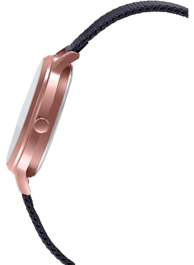 Casio Watch for Women LTP-E157MRB-1BDF Analog Stainless Steel Mesh Band Black & Rose Gold - Image 5